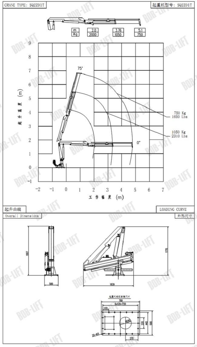 New Floating Hydraulic Knuckle Boom Small Crane Barge