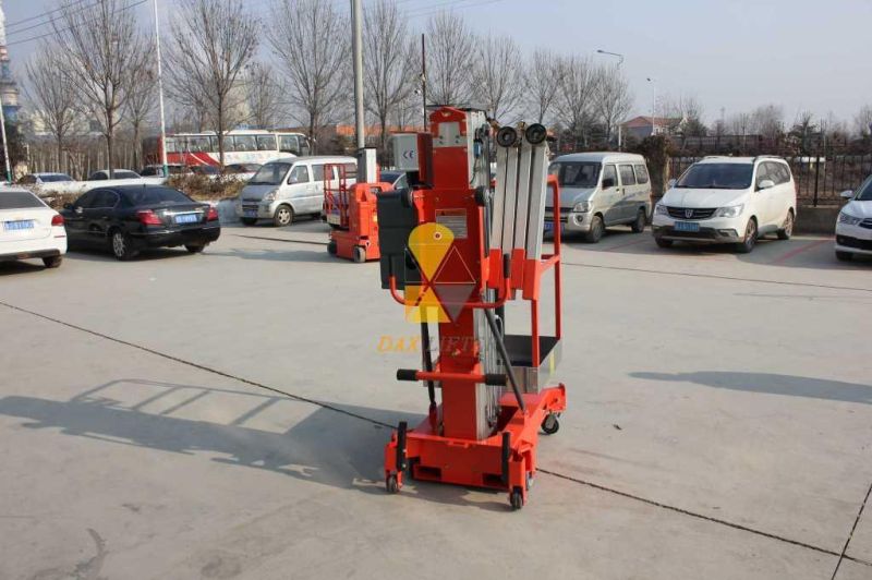 Easy Operated Cargo Lift Single Mast Aluminum Aerial Platform