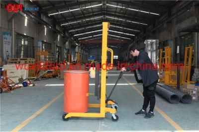 China Factory Manual Drum Lifter, 400kg Hydraulic Drum Carrier Stacker