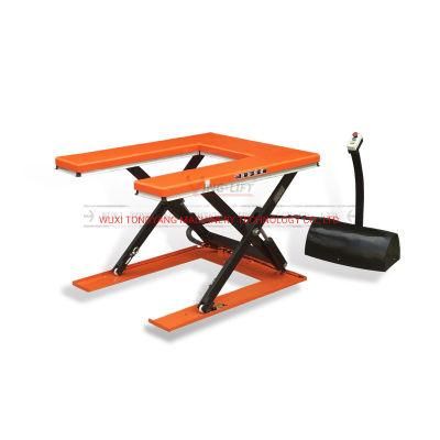 Lift Table with U Shaped Top Platform Low Profile Electric Lift Table