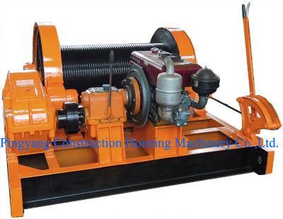 Diesel Engine Powered Winch Lever Control Forward and Reverse Running