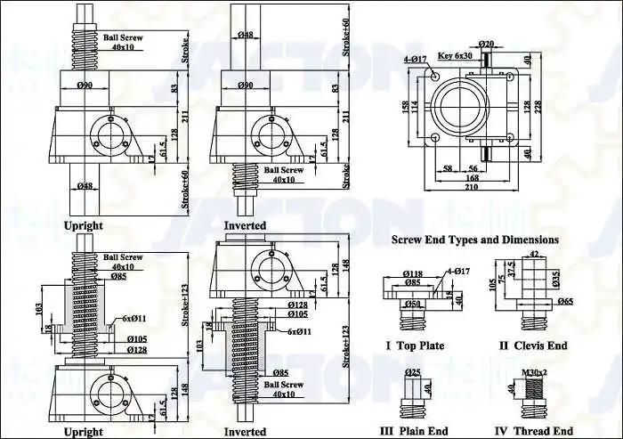 5-Ton Ball Screw Jack, Screw Jack, Worm Gear Screw Jack