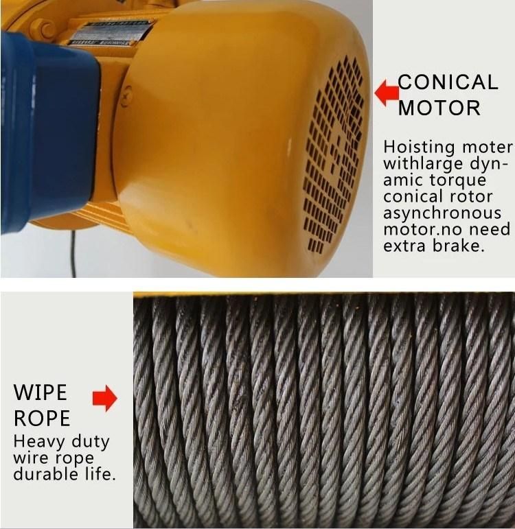 China Manufacture CD MD 1ton 2ton 3ton 5ton 10ton 16ton Electric Wire Rope Lifting Hoist