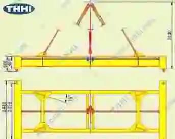 Port Equipment Container Spreader 40FT Semi-Automatic Heavy Loading Capacity