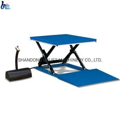 CE 1000kg Small Electric Lifting Platform Low Profile Scissor Lift Hydraulic