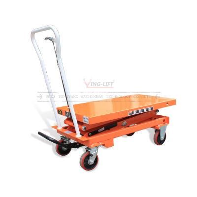 1ton Hand Scissor Lift Table Mobile Portable Manual Hydraulic Scissor Lift