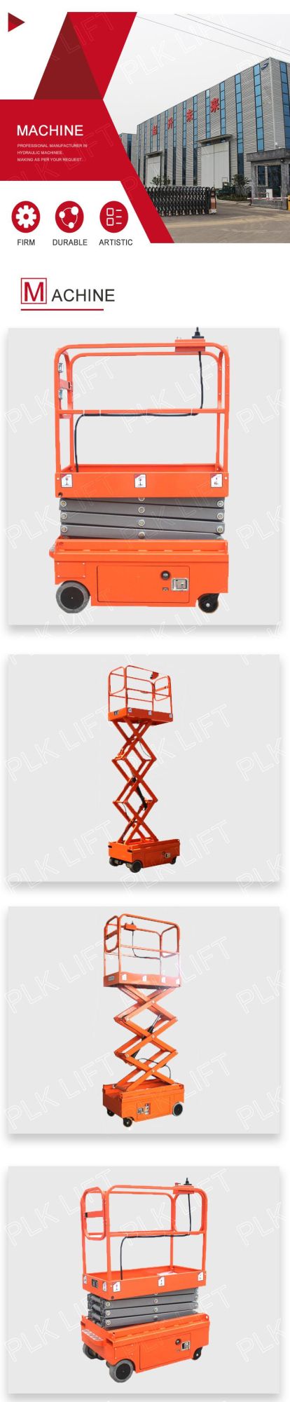 3m 3.9m Hydraulic Mini Scissor Lift Construction Machinery