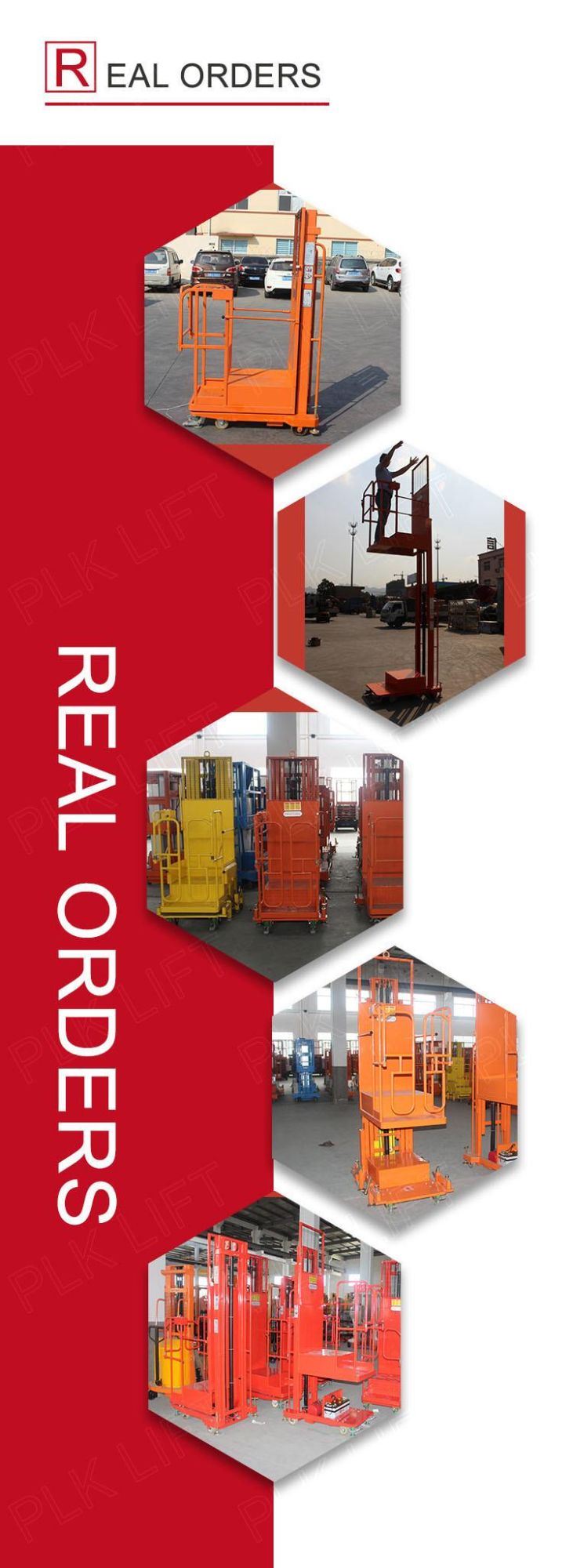 Aerial Order Picker Hydraulic Electric Stock Rack Picking Lift