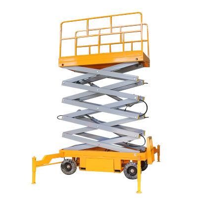 CE Hand Pulled Electric Move Around Scissor Hydraulic Aerial Lift