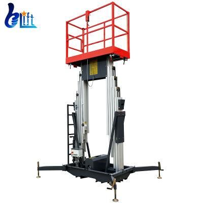 Electric Lift Dual Masts Aluminum High Aerial Work Platform