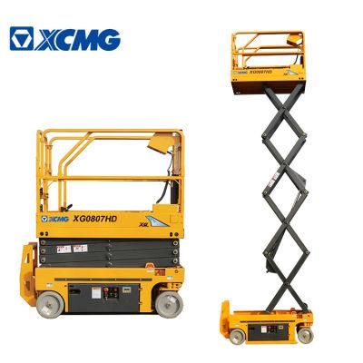 XCMG Official Xg0807HD Hydrauclic Portable MID Rise Wheel Scissor Lift with Extension Platform