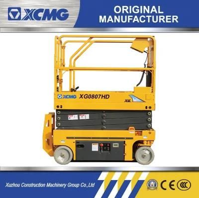 XCMG Manufacturer Xg0807HD 8m Mini Moble Aerial Work Hydraulic Scissor Lift Trolley for Sale