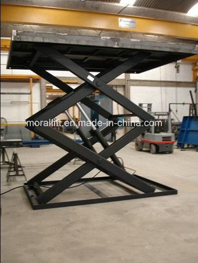Stationary heavy load capacity hydraulic vertical scissor lift