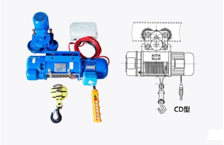 3000kg Lifting Crane Equipment CD MD Electric Wire Rope Hoist for Sale