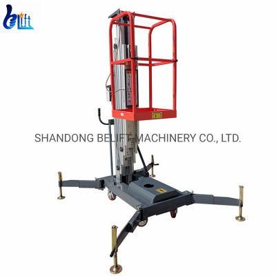 CE 9m Hydraulic Aerial Work Platforms Aluminum Man Lift Construction Lifter