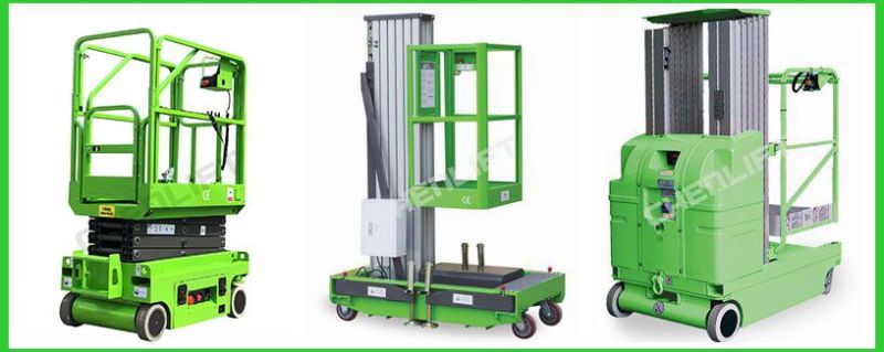 6-16m Platform Height Manual Pushing Mobile Scissor Lift with Ce