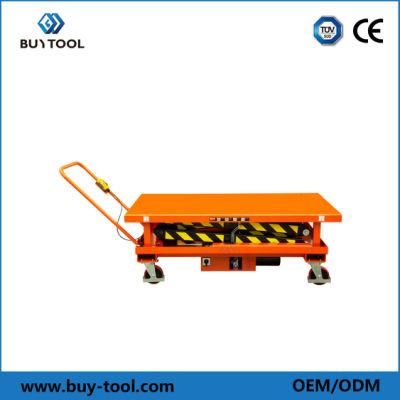 1760lbs Mobile Lift Tables Hydraulic Power Mobile Double Scissor Lift Table Trolley