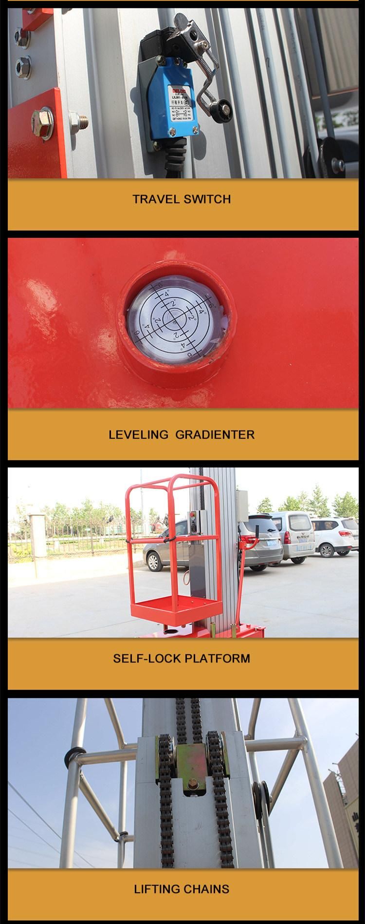 CE ISO Electric Man Lifts Hydraulic Lifting Air Conditioner Ladder Lift