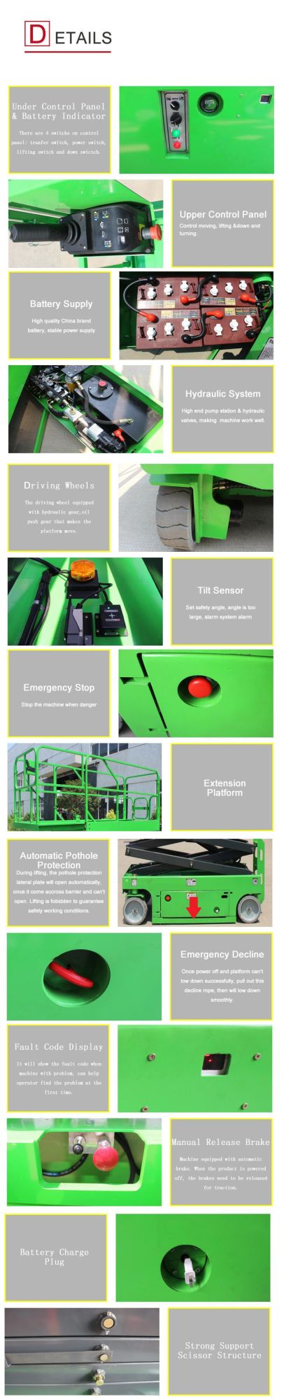 Hydraulic Mobile Scissor Lift Construction Machinery for Sale