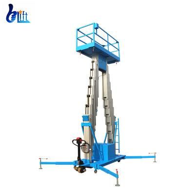 9m 10m Ligting Height Full Electric Dual Column Aluminum Work Platform Man Lift