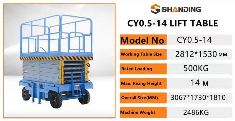 Hot Sale Good Price Shanding Scissor Lift Platform Aluminum Aerial Work Platform Hydraulic Lift Platform