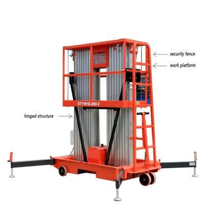 Shanding 250kg Double Mast Aluminum Alloy Lift Table Working Platforms for Sale