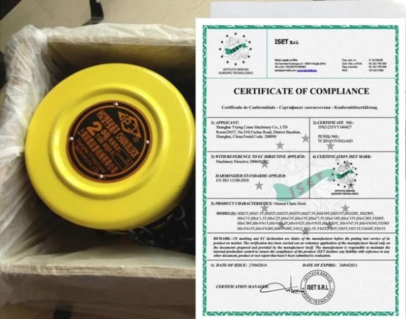Series Hsz Chain Block/Chain Hoist for 0.5t / 1t / 1.5t / 2t