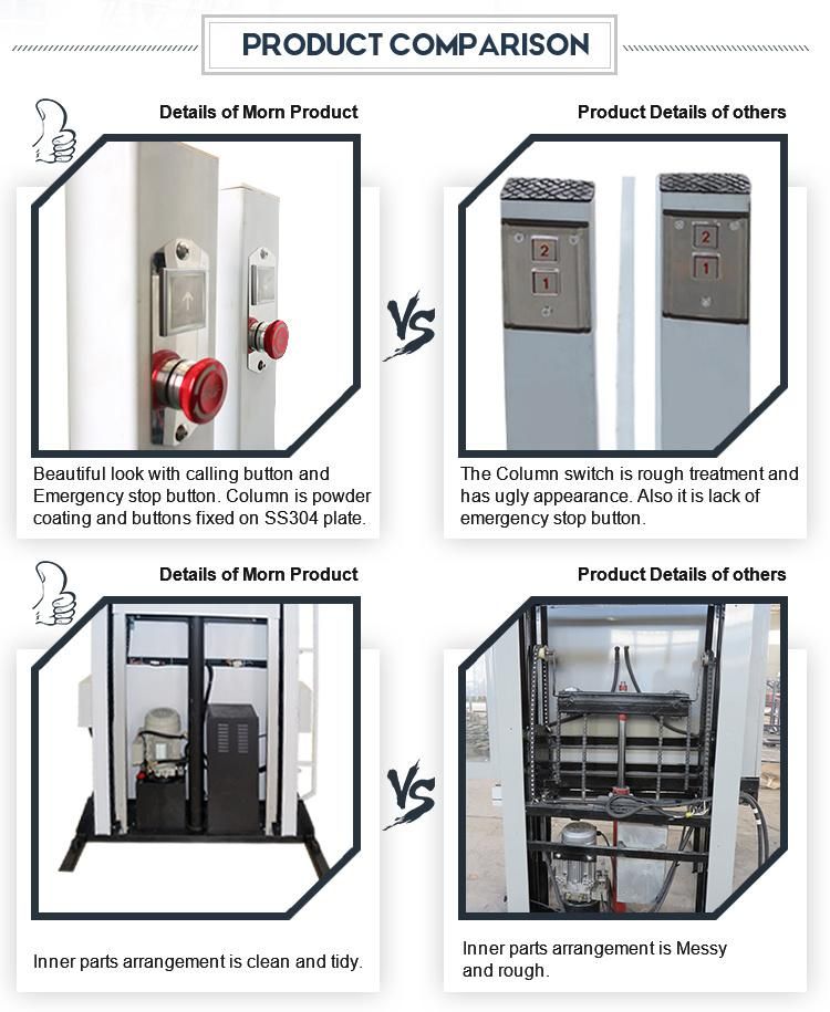 Morn Customized Vertical Home Lift Small Home Elevator Hydraulic Residential Elevator for Personal Use