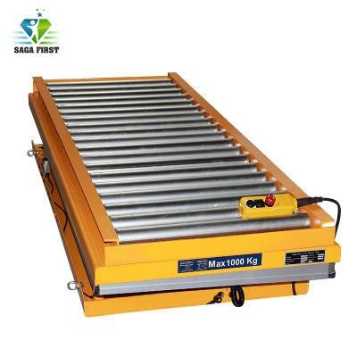 Electric Hydraulic Stationary Scissor Lift Table with Rollers