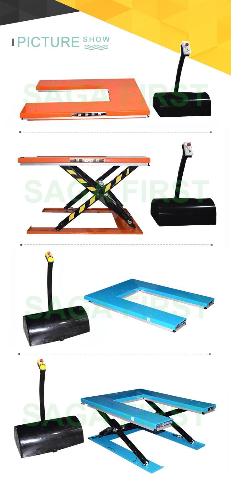 1000kg U Shape Hyraulic Stationary Scissor Goods Lift