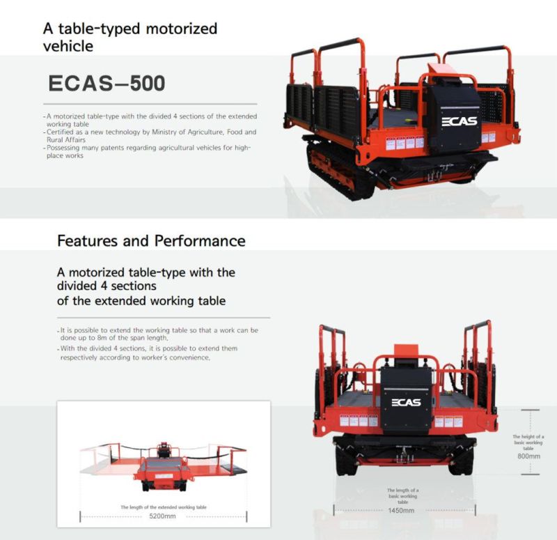 Multifunction Table-Typed Motorized Vehicle Work Platform for Orchard Picking Platform