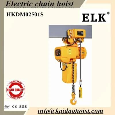 2.5ton Lifting Equipment ISO9001 Certificate Provided Electric Hoist