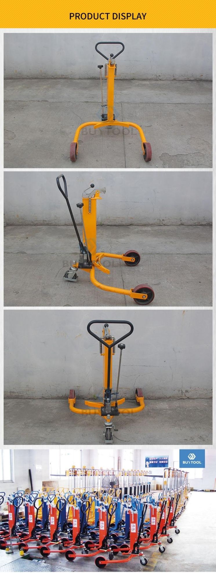 350kg Capacity 3-Wheel Pedaled Hydraulic Drum Truck