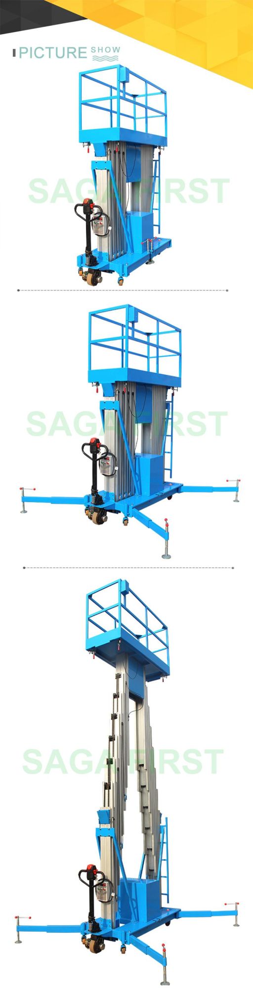 Hydraulic Vertical Electric Aluminum Lift Small Man Lift with CE