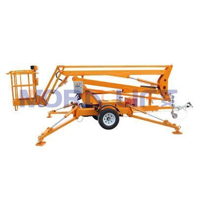 Manufacture 14m 16m Morn China Working Articulated Aerial Trailer Mounted Boom Lift