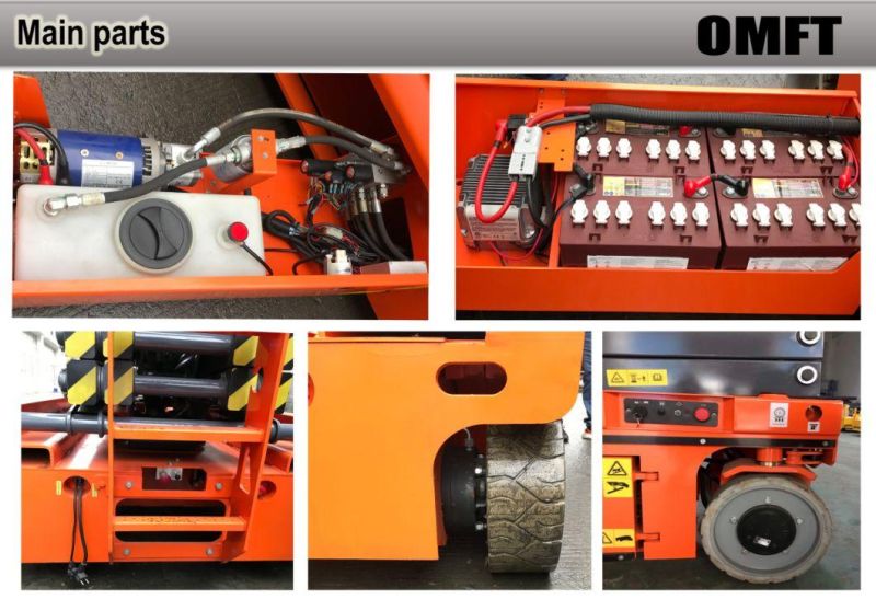 4m 6m 8m 10m 12m 14m Electric Self Propelled Hydraulic Automatic Scissor Lifting Platform on Tracks with Battery and Charger