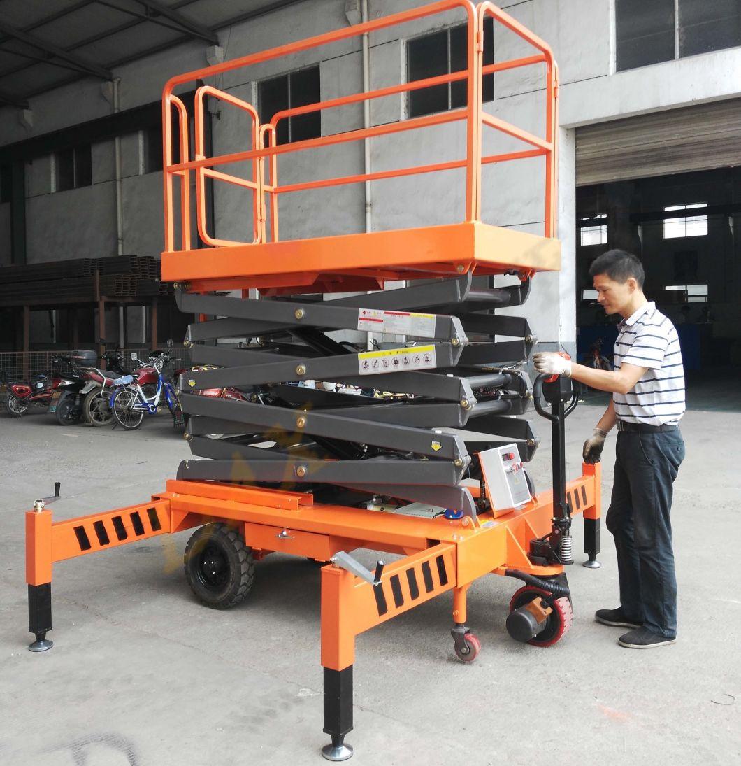 China Daxlifter Brand 6m-18m 500kg Manual Mobile Electric Scissor Lift