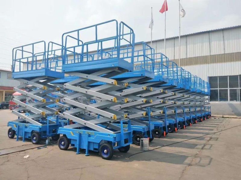 Manual Type Hydraulic Scissor Lifting Platform Mobile Aerial Work Platform