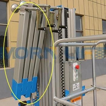 AC Power Aluminum One Single Mast Man Lift Platform