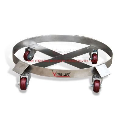 Stainless Steel Round Drum Dolly for 30-Gallon Drums