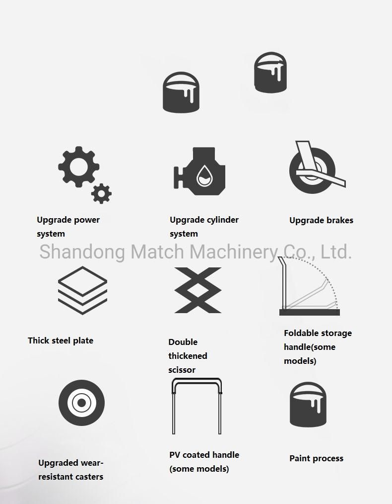 Pts Model 1000kg Mobile Manual Hydraulic Platform Maintenance Lifting Platform