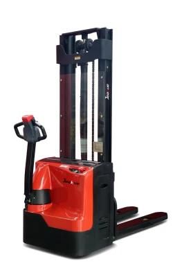 High Quality 1200kg 1400kg 1600kg Battery Stacker Walking Type