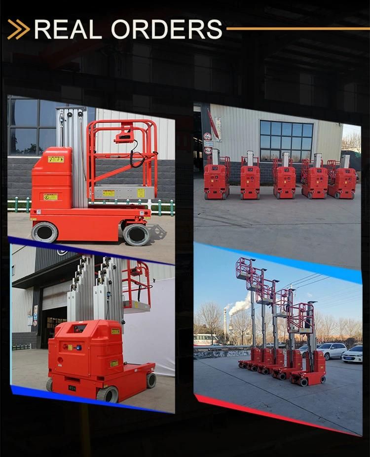 Loading Capacity 150-200kg Self Driven Dual Mast Aluminum Alloy Two Persons Sky Lift