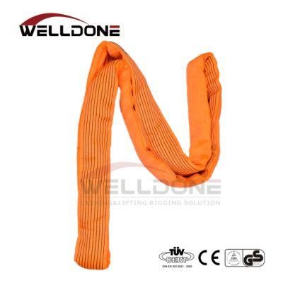 12 Ton 9m or OEM Length Synthetic 9t Round Lifting Belt Sling with Orange Color Code Safety Factor 8: 1 7: 1