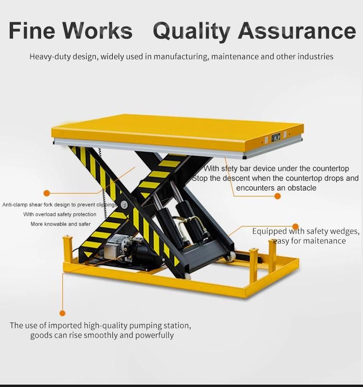 Hke2005 Hydraulic Lift Platform Scissor Lift Table Electric Stationary Lift Table