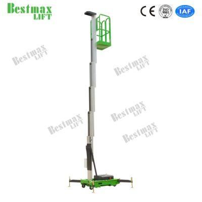 8m Aluminum Alloy Aerial Work Platform Single Mast Vertical Lift