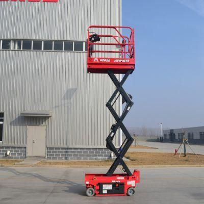 Electric Self-Propelled Scissor Lift with Max. Working Height 4m 6m Elevated Work Platform for Warehouse