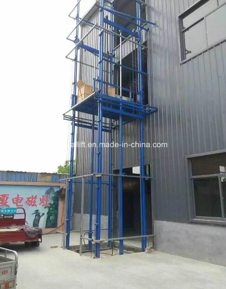 Vertical Guide Rail Hydraulic Used Supermarket Cargo Elevator