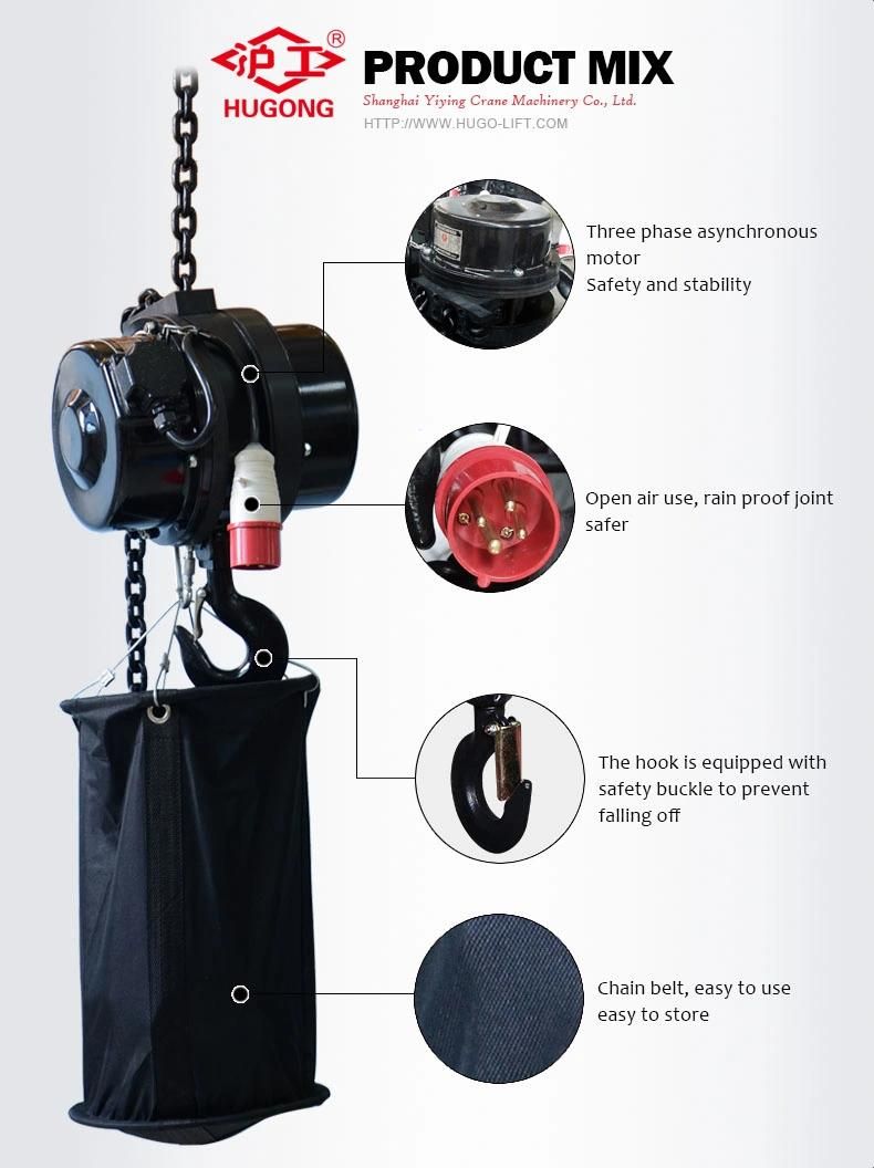 0.5 Ton 1 Ton Climbing Stage Electric Chain Hoist with Remote Control