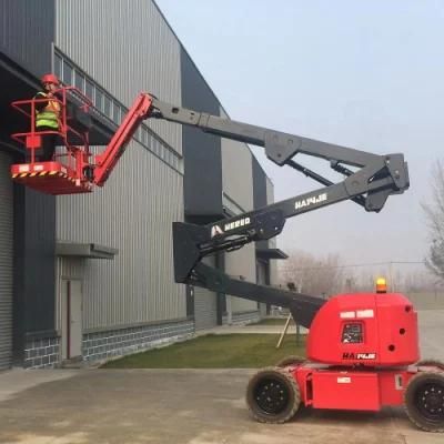 Adjustment Height 14m Boom Lift Construction Electric Hydraulic Crank Arm Boom Lift Aerial Working Platform for Sale